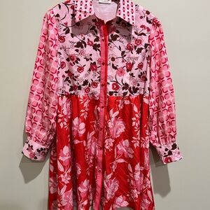 Floral Pink and Red Dress